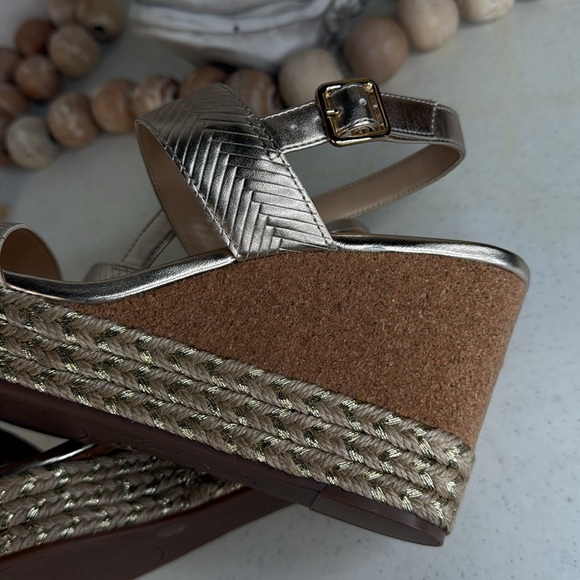 Jessica Simpson Morina Wedge Sandals Pale Gold Sz 9.5 - Picture 6 of 10